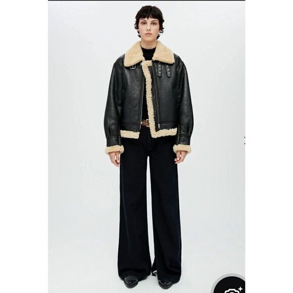 Re/Done Black Jeans Wide Leg Loose Flares High Rise Denim Pants sz 26 ( 32 ) New - Picture 1 of 9